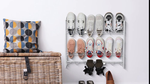 Wall mounted best sale wire shoe rack